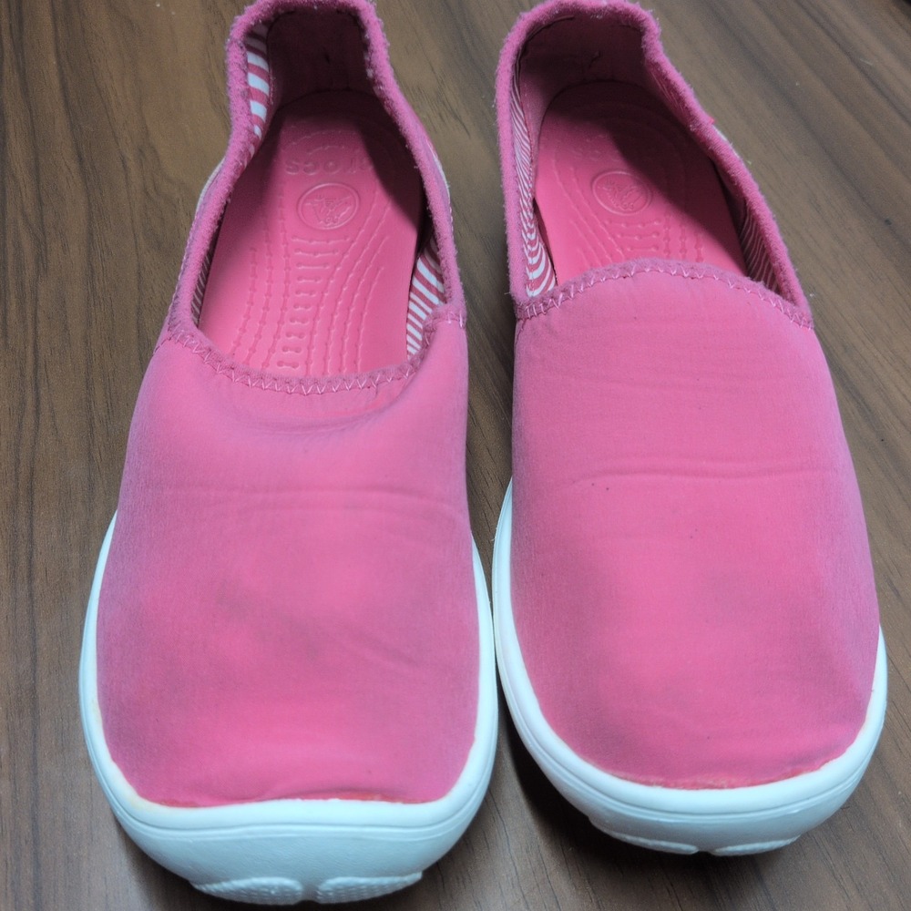 CROCS WM'S PRIMA Pink BALLET SLIP ON FLATS SZ 9